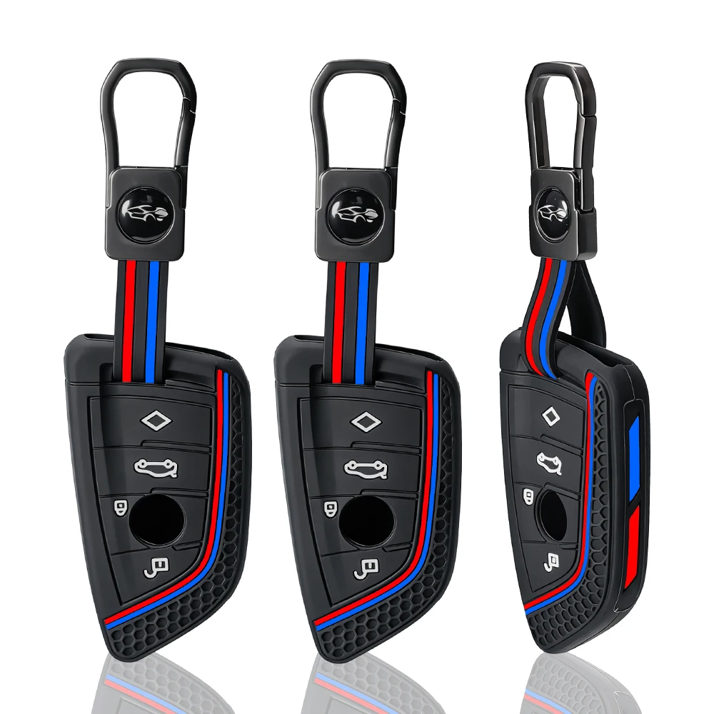

Silicone Car Key Case Bag Key Chain For BMW 1 2 3 4 5 6 7 Series X1 X3 X4 X5 X6 X7 F10 F20 F30 G20 G30 G01 F15 F16 G02 G05 F34