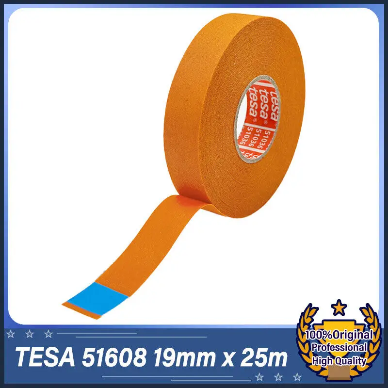 

TESA 51608 19mm x 25m (Orange) Universal Tape for Wire Harness Bundling