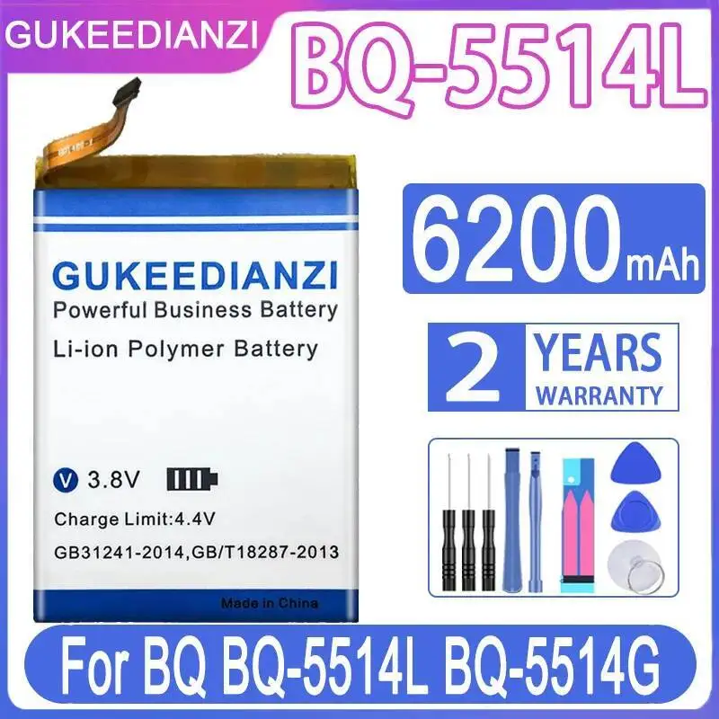 

Reliable Power Supply For BQ BQ-5514L Strike 4G Mobile Phone Battery Good Low-Temperature Performance 6200Mah