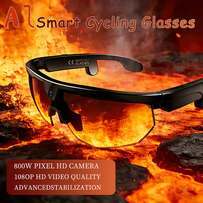 2026 Ai Intelligent Glasses For Outdoor Cycling Goggles With 800w Camera And High-definition Anti Shake Mini Recording Glasses