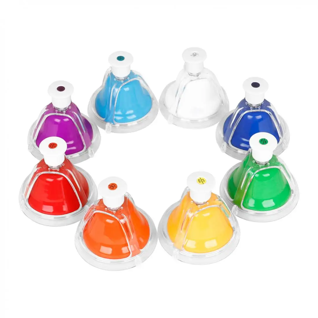 8 Note Colorful Hand Bell Set Educational Music Toy, Musical Teaching Desk Bells Perfect musical instruments for Students