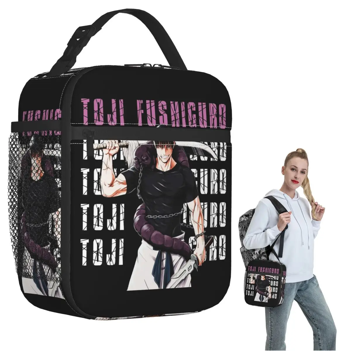 

Изолированная сумка для обеда Jujutsu Kaisen Toji Fushiguro для женщин и детей, портативные контейнеры для еды, термосумка для обеда