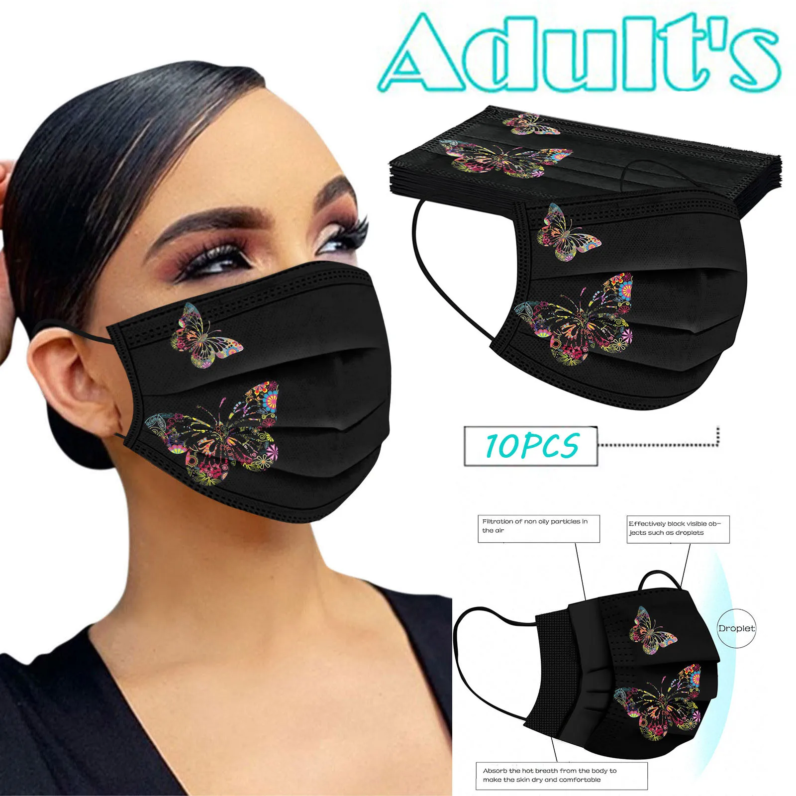 Adult Women Man Disposable Face Mask Industrial 3ply Ear Loop 10pc Mascarillas Desechables Disposable Mouths Covers Dust Mask