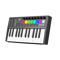 25 Key MIDI Keyboard Controller Professional Electronic Audio Intelligent Portable Arranging Strike Pad Keyboard Piano