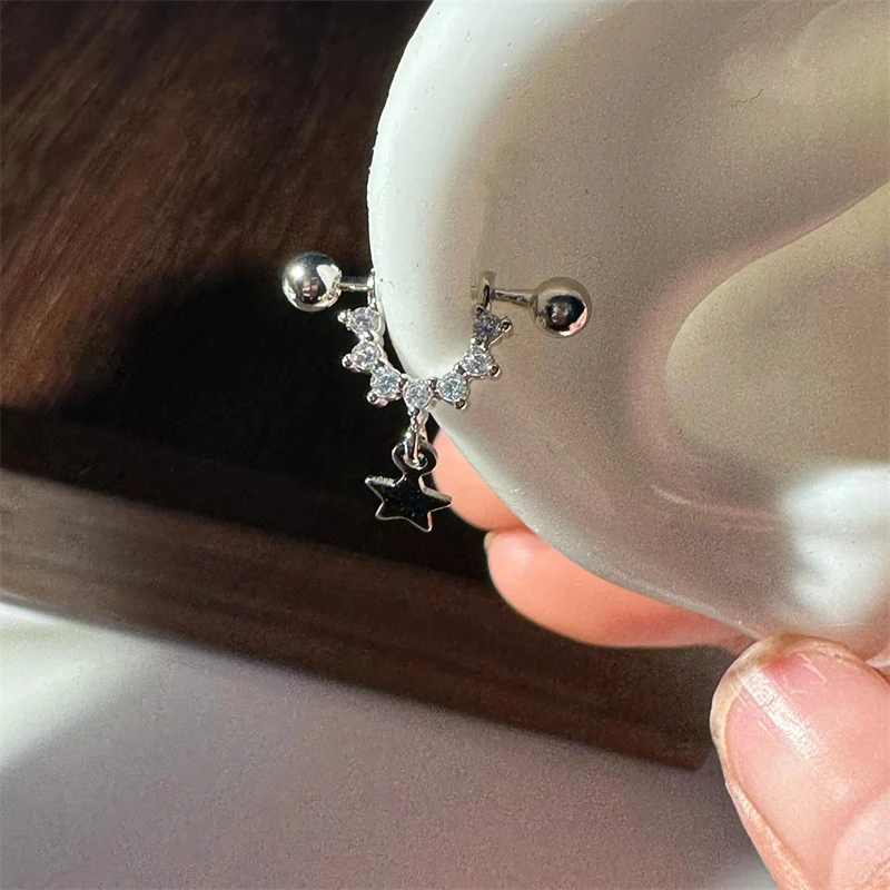 1 PCS Star Silver Color 316L Stainless Steel Ear Bone Nail for Women New Fashion Allergy Prevention Jewelry Gifts