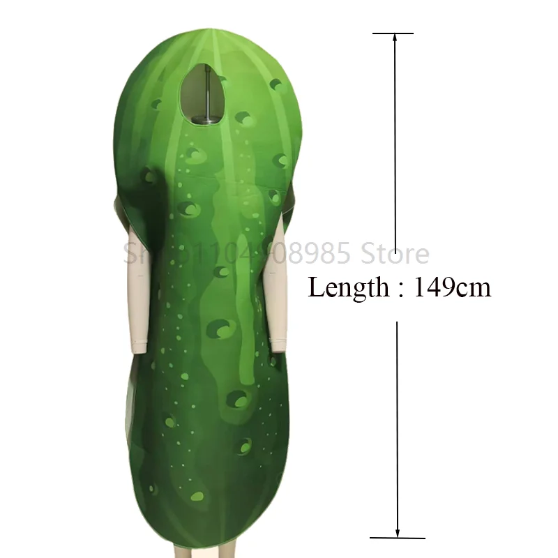 Cucumber Fancy Dress Up Funny Food Costume Pickle Festival Vegetable Outfit Adult Halloween Costume For Family