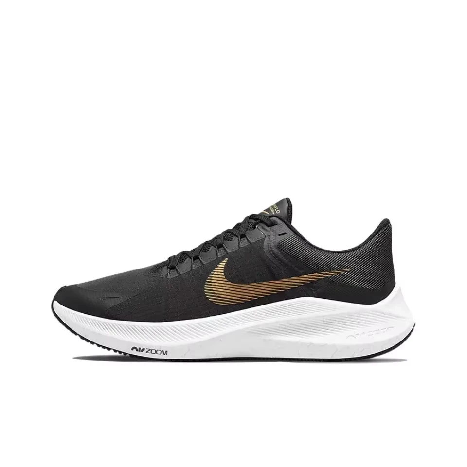 

Nike Zoom Winflo 8 Black Gold Color Unisex Men And Women Running Casual Breathable Shoes Sneakers CW3419-009