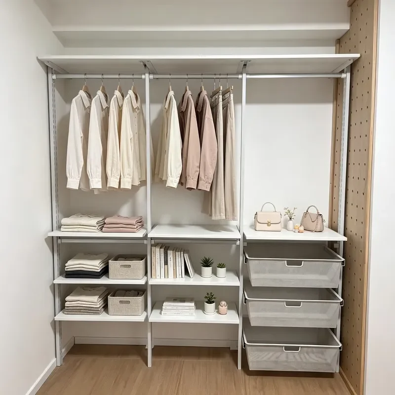 Foldable Aluminum Clothing Rack Modern Minimalist Design Multi Functional Storage Stand for Bedroom Balcony Living Room Space