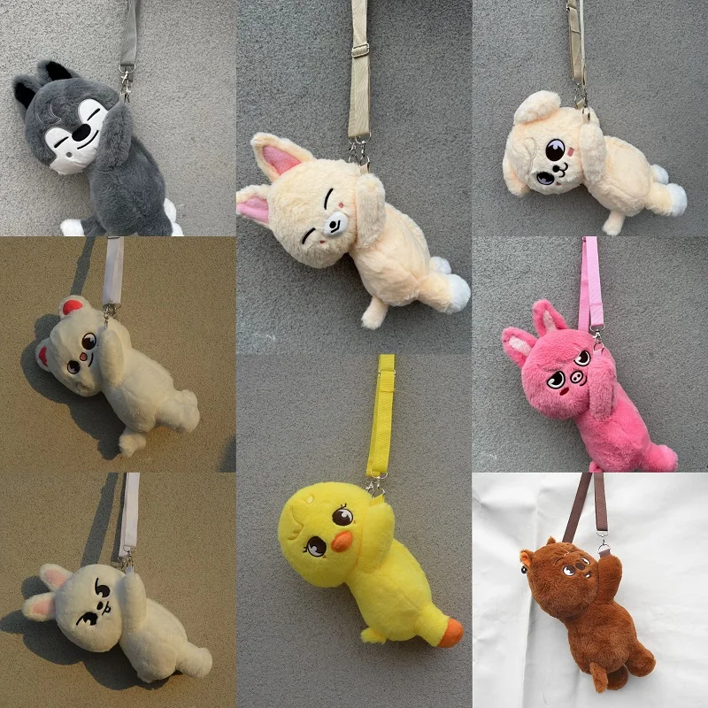 

Плюшевый рюкзак K-POP STRAY KIDS с персонажами FELIX HYUNJIN SKZOO, плюшевая кукла-рюкзак, сумка через плечо, аксессуары, подарки на день рождения