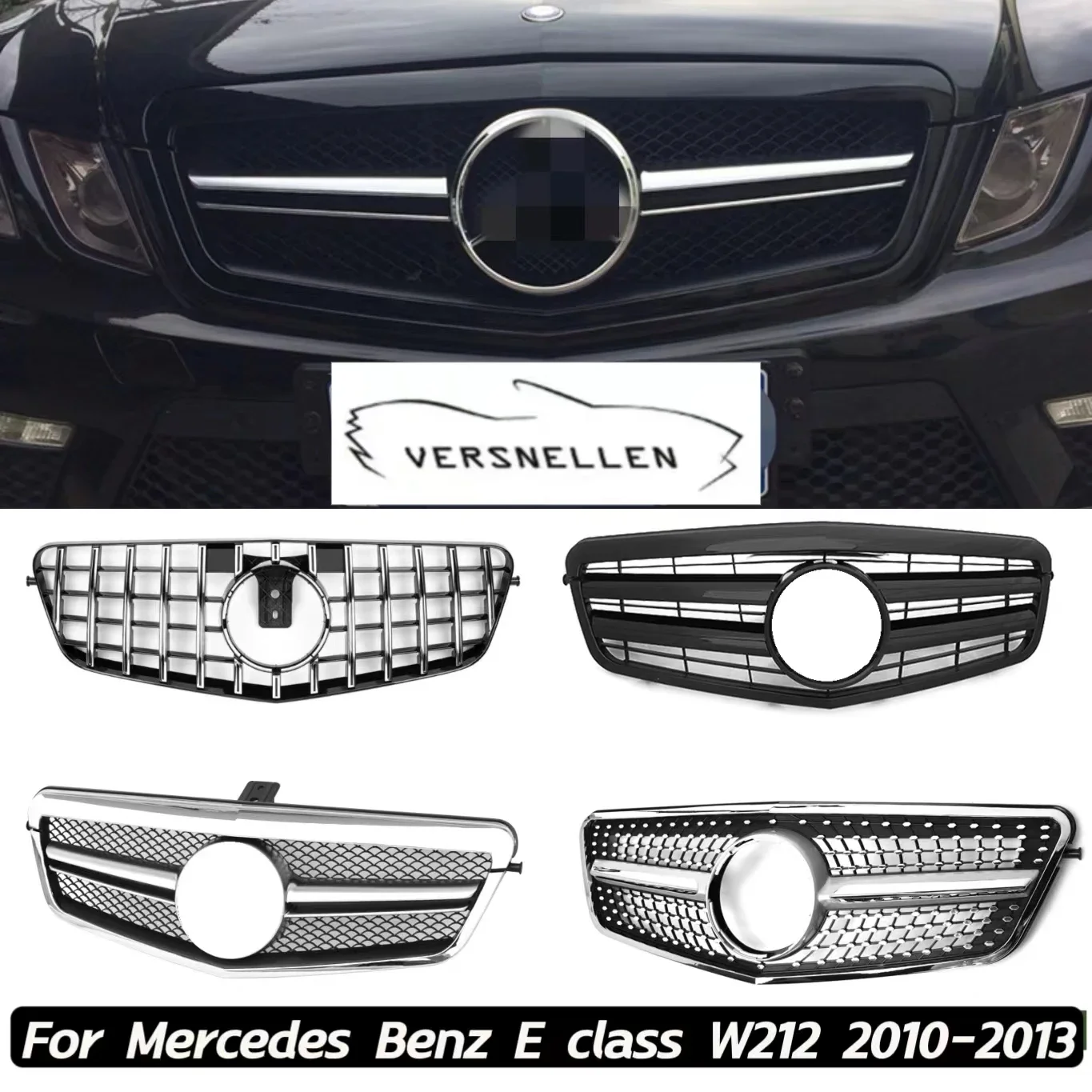 

Car Front Bumper Grille Body Kit For Mercedes Benz E Class W212 2010-2013 GT Diamond Styling Grill Tuning Auto Accessories