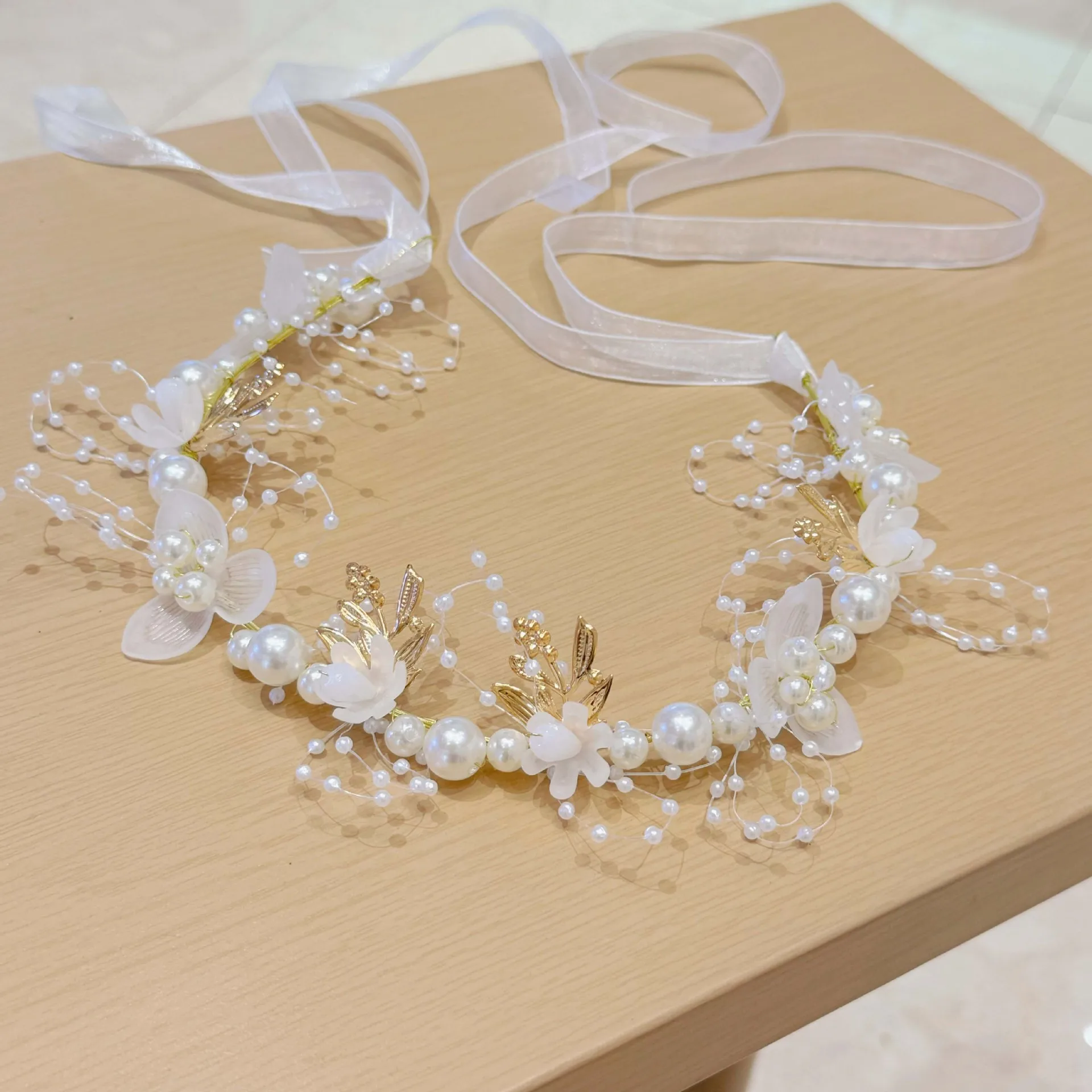Super fairy beautiful children's headwear beautiful garland head flower girl's hair slings performance festive wrist flower head image 6