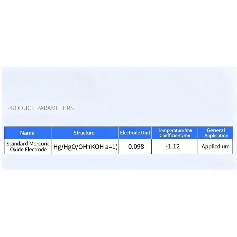R0501 Hg/HgO Reference Electrode Mercury‑Mercuric Oxide Electrode For Alkaline Electrochemistry Experiment Measurement
