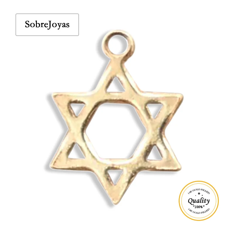 

Star Charm 14K Gold Filled David Star Charms 6MM Gold Pendant For Bracelet Necklace DIY Jewelry Findings Jewelry Accessories