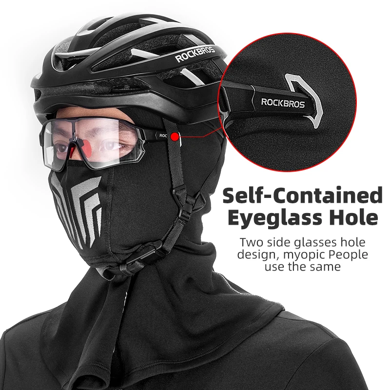 ROCKBROS Bicycle Full Face Mask Winter Keep Warm Bike Balaclava Caps Men's Windproof Motorcycle MTB Road Cycing Collar Scarf