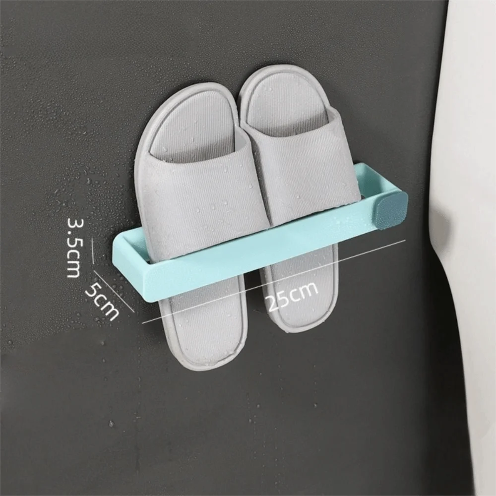 New No Punching Bathroom Slipper Shelf Space Saving Wall Mounted Shoe Rack Hanging Flip Flop Shelf