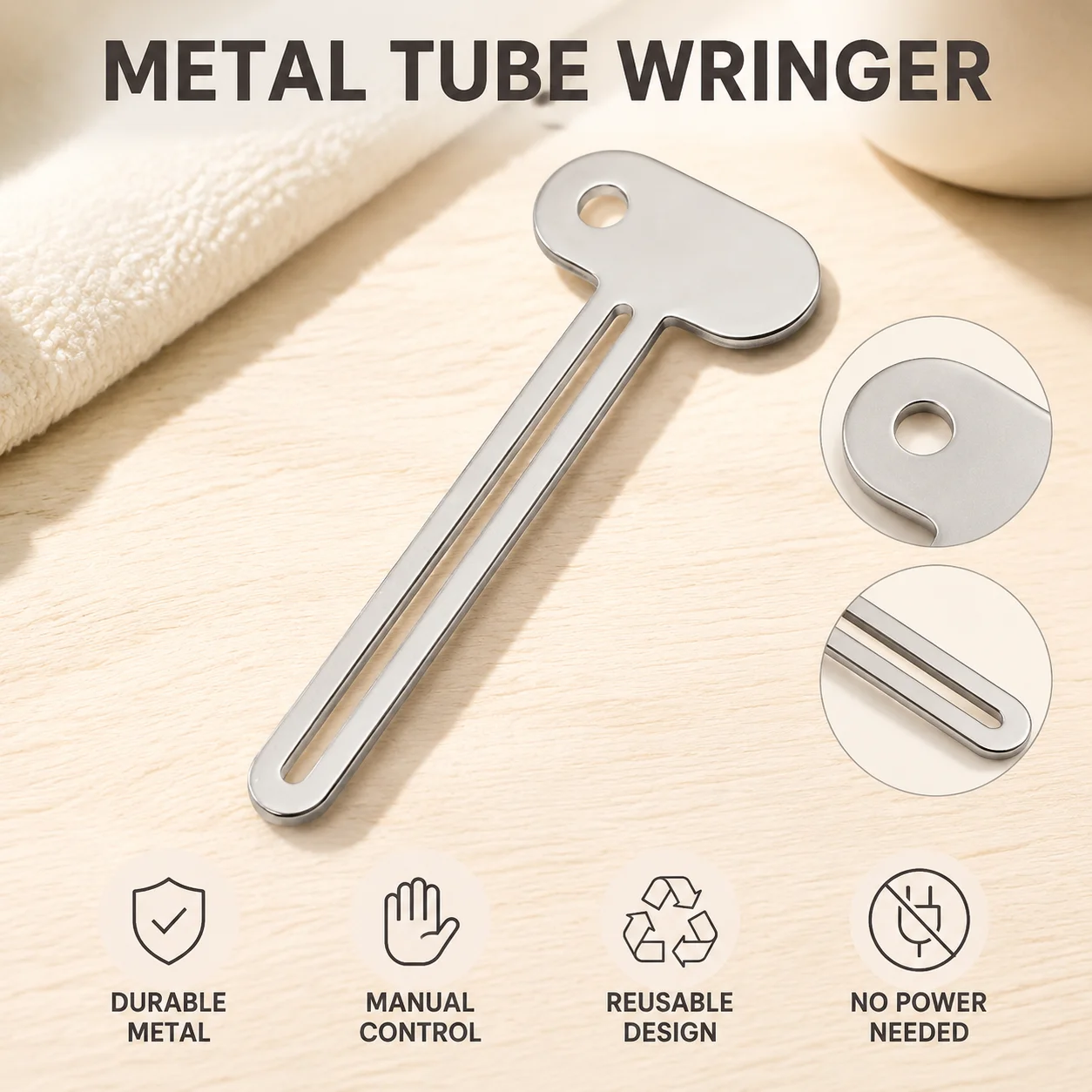Metal Tube Wringer Toothpaste Squeezer Manual Toothpaste Dispenser, Bathroom Accessories Metal Tube Wringer, No Power Required