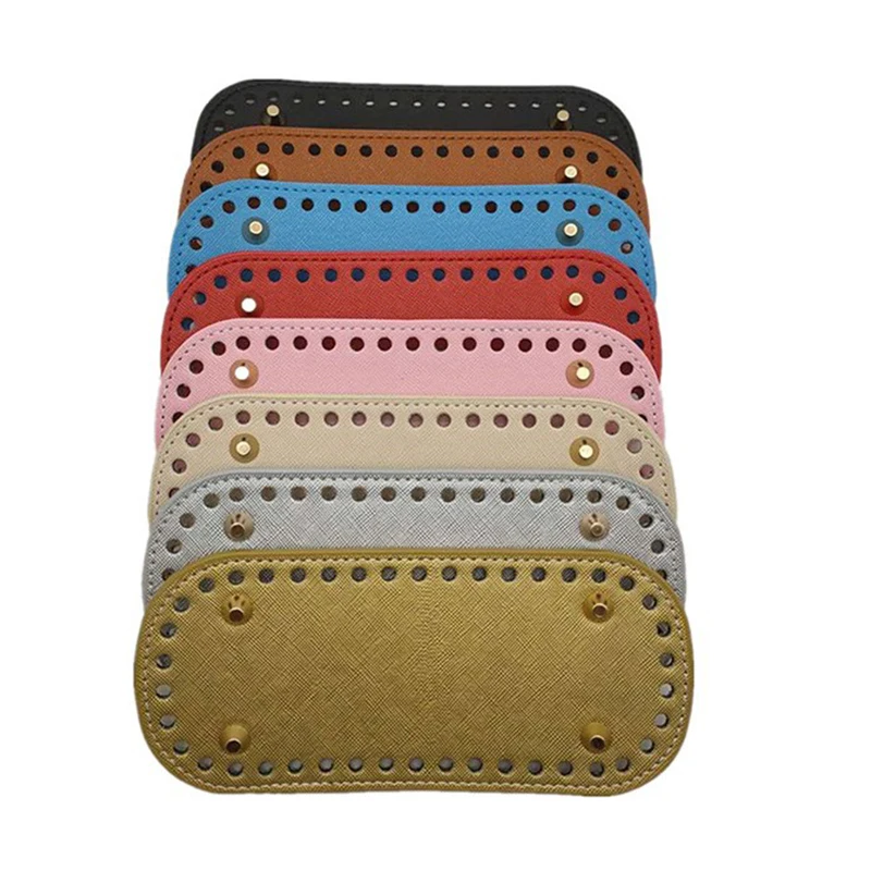 18*8cm Oval Shaped PU Bag Bottom For Knitted Bag Crochet Bag Handbags Durable Bag Bottom With Rivet Bag Accessories