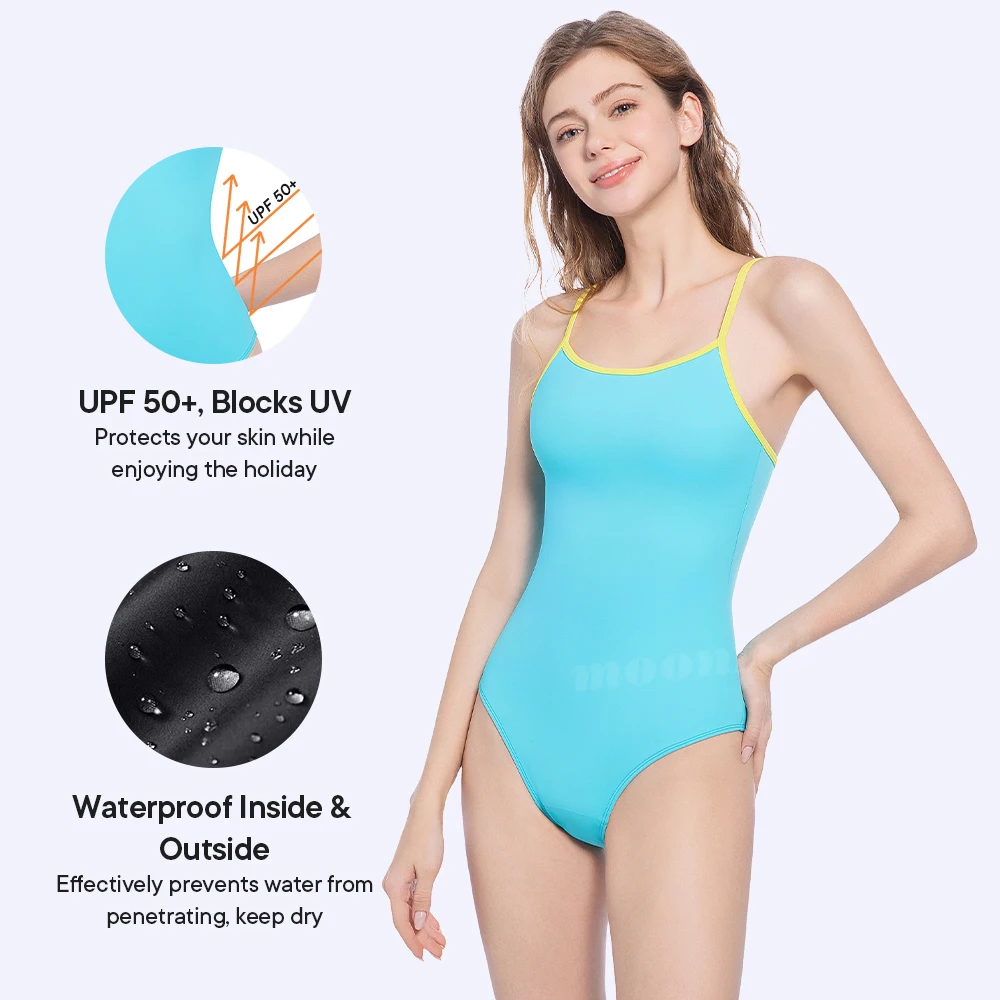 Teen Menstrual Swimsuit Leak Proof Recyclable Swimsuit for Girls Women One Piece 4 Layer Period Swimwear for Pool Teenage