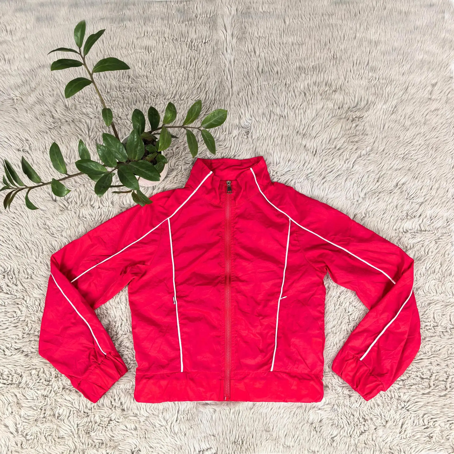 

Q6280 2026 Spring and Summer Women's Sunscreen and Windproof Jacket Fashion Striped Loose Casual Sportswear