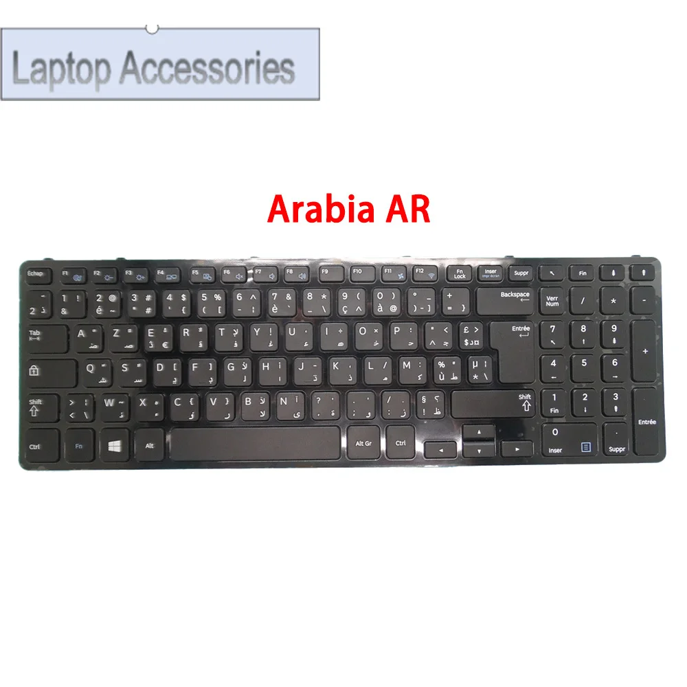 HJ FLaptop Keyboard For Samsung NP365E5C NP350E5C NP355E5C 365E5C 350E5C 355E5C Arabia AR BA59-04304N 9Z.N4NSC.217 Black Frame N