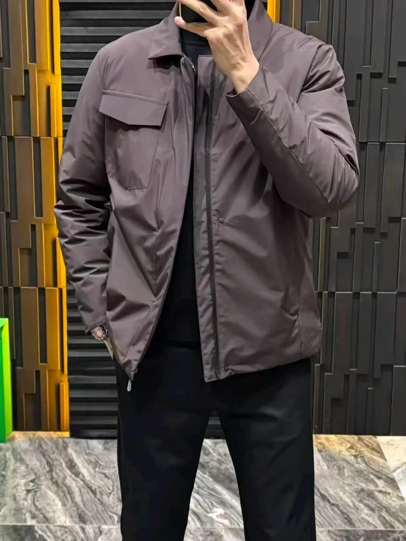 

Sli Men's down Jaet Stand Collar Puffer Coat Autumn Winter New Arrival Versatile Haome High-End Feeling Stand Fit