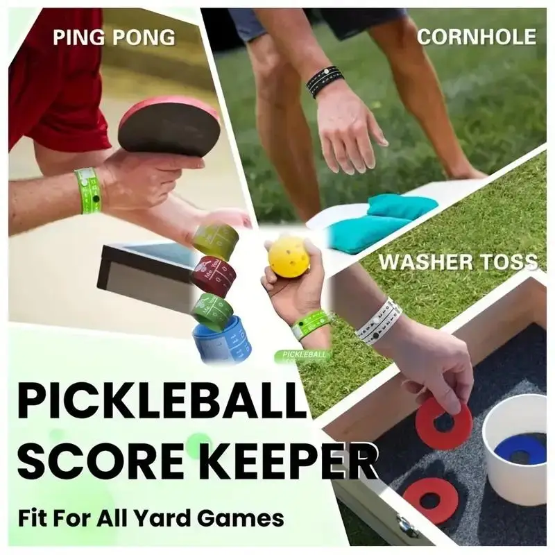 Pickleball Scorekeeper Wristbands 4pcs Quick-Score Playback Design Adjustable Grip Compatible With Pickleball Table Tennis
