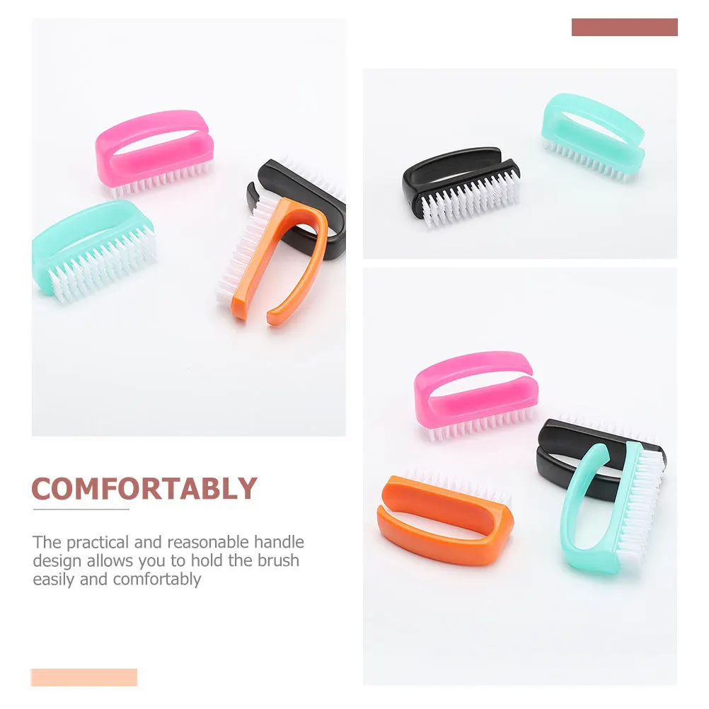 

4Pcs Nail Brushes Durable Compact Fingernail Cleaning Brush for Manicure Nail Art Tools Home Use Professional Dust Removal