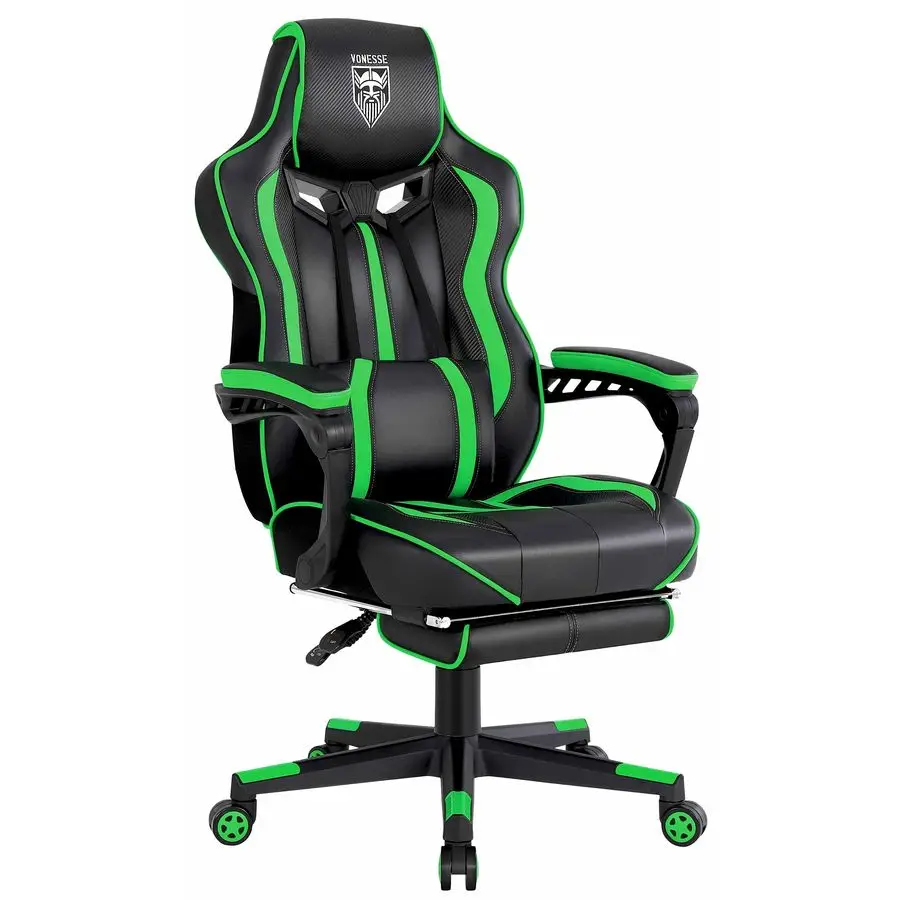 

Gaming Chair with Footrest, Big and Tall Gamer Chairs with Massage, Reclining Computer Gaming Chair for Adults, Ergonomic Game