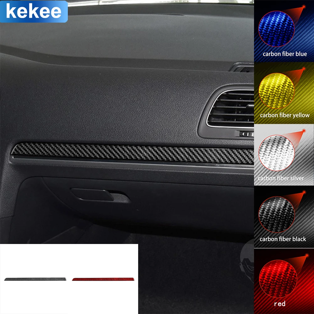 Накладная полоса для Volkswagen Golf 7 GTI Mk7 2013-2017 Dashbaord Co-pilot, наклейка из настоящего углеродного волокна, аксессуары для интерьера автомобиля