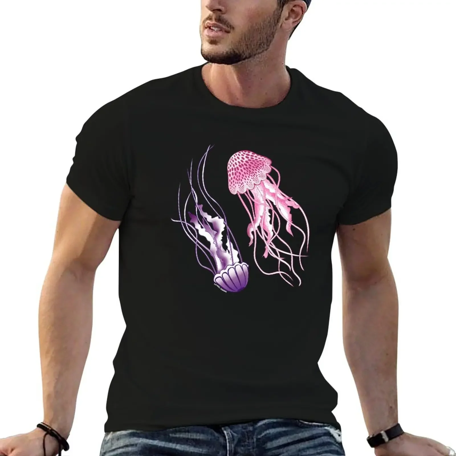 Pink and Purple Jellyfish T-Shirt for a boy blue archive Personalized t-shirt t shirt men