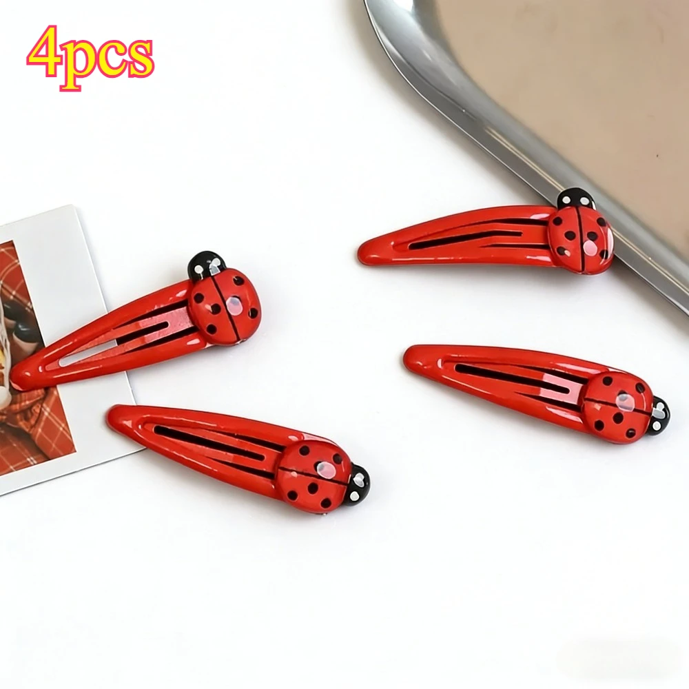 4 Ladybug Hair Clips, Red Hair Clips, Animal-Shaped Hair Clips, Suitable for Girls and Women, Girls' Hair Accessories, Insect Hair Clips, Back-To-School Hairstyles, Can Be Used for Hair Decoration, Also Suitable for Parties, Gatherings, and Role-Playing - view 6