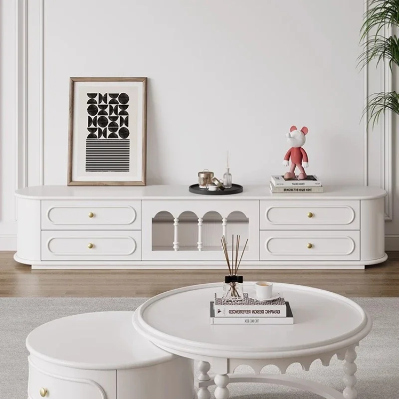 

Французский кремовый стиль ТВ-стол Дизайнерское хранилище Гостиная Современный универсальный ТВ-стол Органайзер Прихожая Muebles Мебель для дома