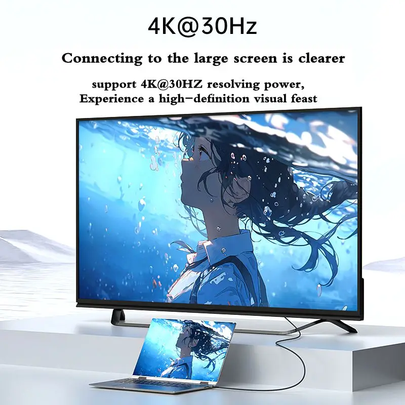 Big DP to DVI Converter, High-Definition Connection Cable for Computer Monitor, Display Port to DVI/VGA Conversion Cable 2m