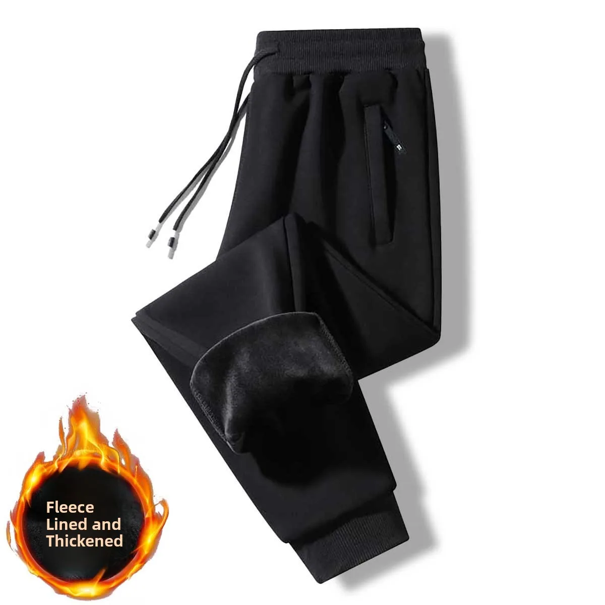 Women's Fleece Lined Thickened Sports Casual Pants Autumn Winter plus Size Comfortable Warm Straight Leg Belted Waist