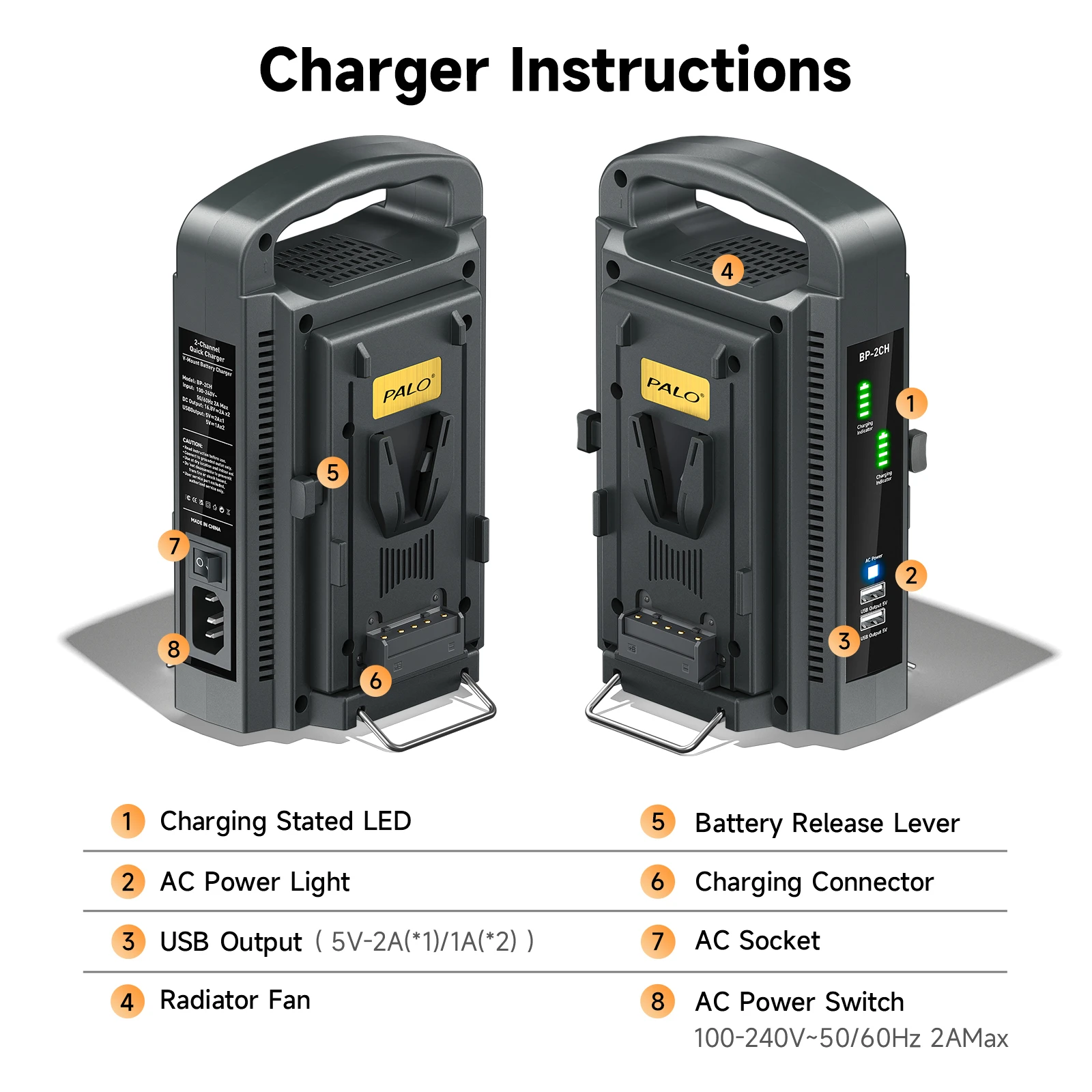 V Mount Battery with Fast Charger V Lock V-Mount BP-99 BP-199 Batteries for Sony Camcorder Broadcast Video Light Blackmagic URSA - view 5