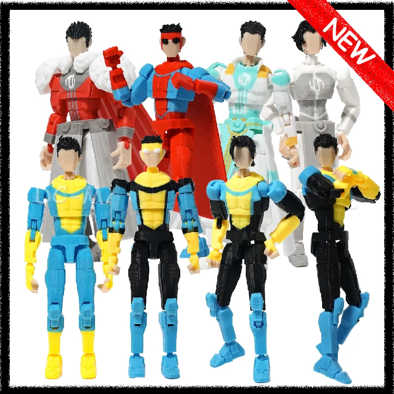 New In Stock 3d Printed Invincible Boy Stripe Mark Light Blue Mark Wolf Cut Mark All Style T13 Multi-Jointed Action Figure Toy