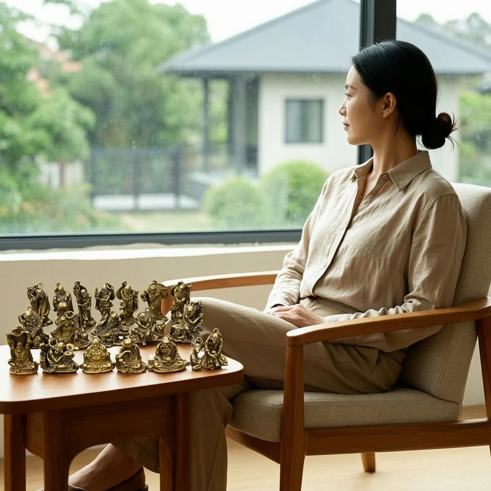 18 Pieces Arhat Figurines Cast Metal Buddhist Statues Figurine Detailed Statue Meditation for Buddhists, Altar, Curio Cabinet