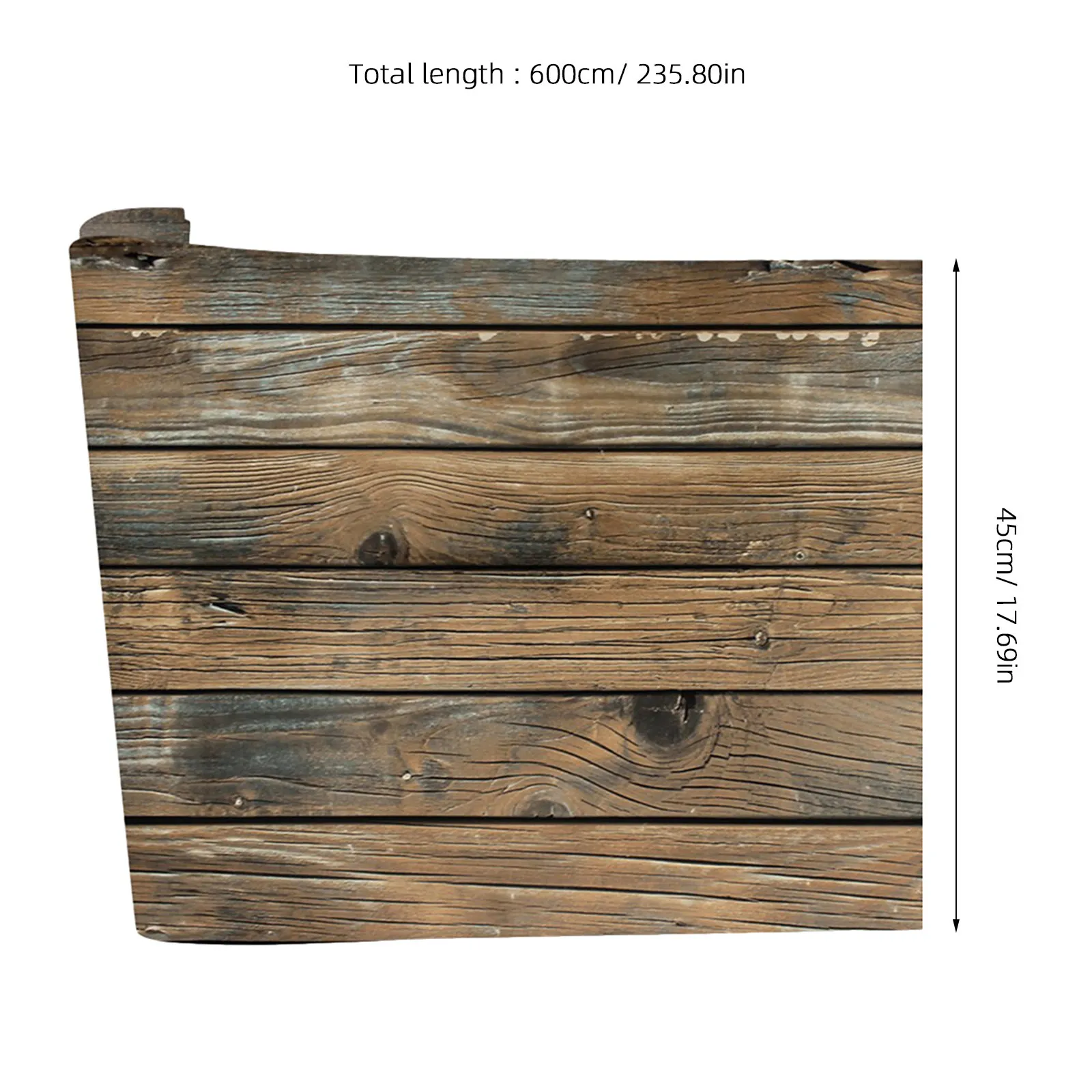 Removable Wood Plank Wallpaper 3D Wood Grain Texture Weathered Peel Stick Self-Adhesive Fire Retardant Antibacterial Indoor