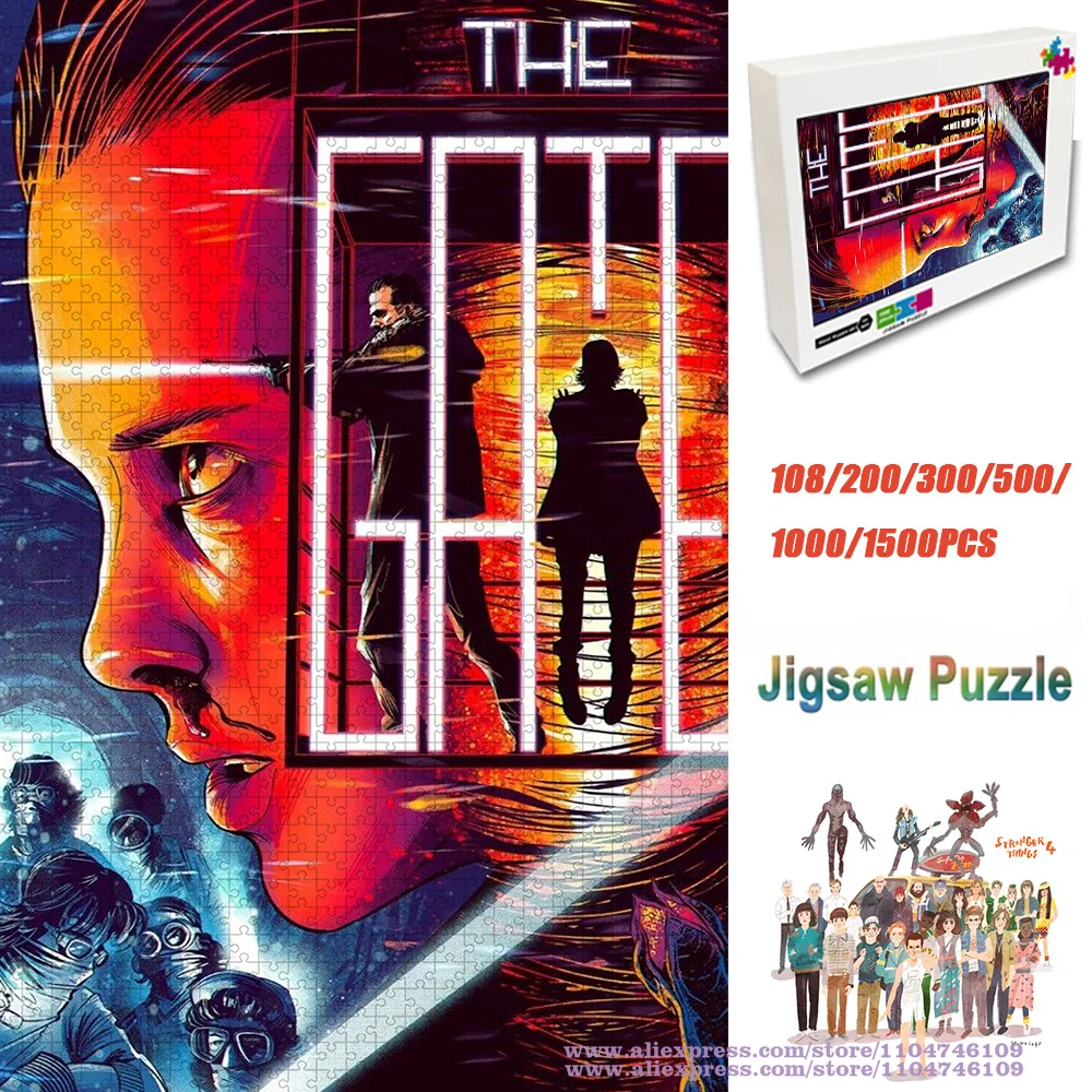 

Пазлы-головоломки Stranger Things, 5-й сезон, 108/200/300/500/1000/1500 элементов, развивающие головоломки для детей и взрослых, креативный подарок