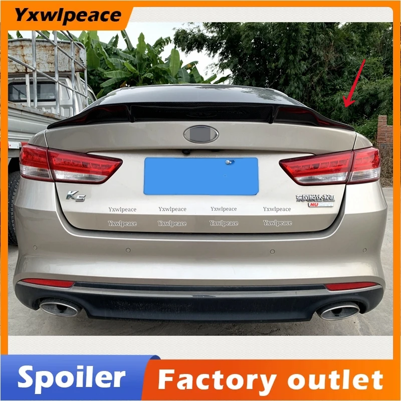 

R Style Real Carbon Fiber/ FRP Black Rear Trunk Lip Spoiler Body Kit Accessories Fit For Kia K5 Optima 2016 2017 2018