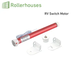 Rollerhouses 2 Wire Switch Controlled Motor ES2512 Electric Roller Motor Hard Wired 12V DC Motors for RV Electric Roller Shade