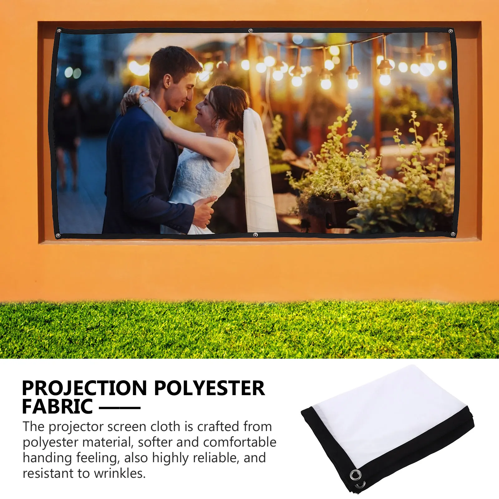 

84inch Portable Projector Screen Foldable High Brightness Compatible LED 3D Outdoor Indoor Movie Screen for Camping