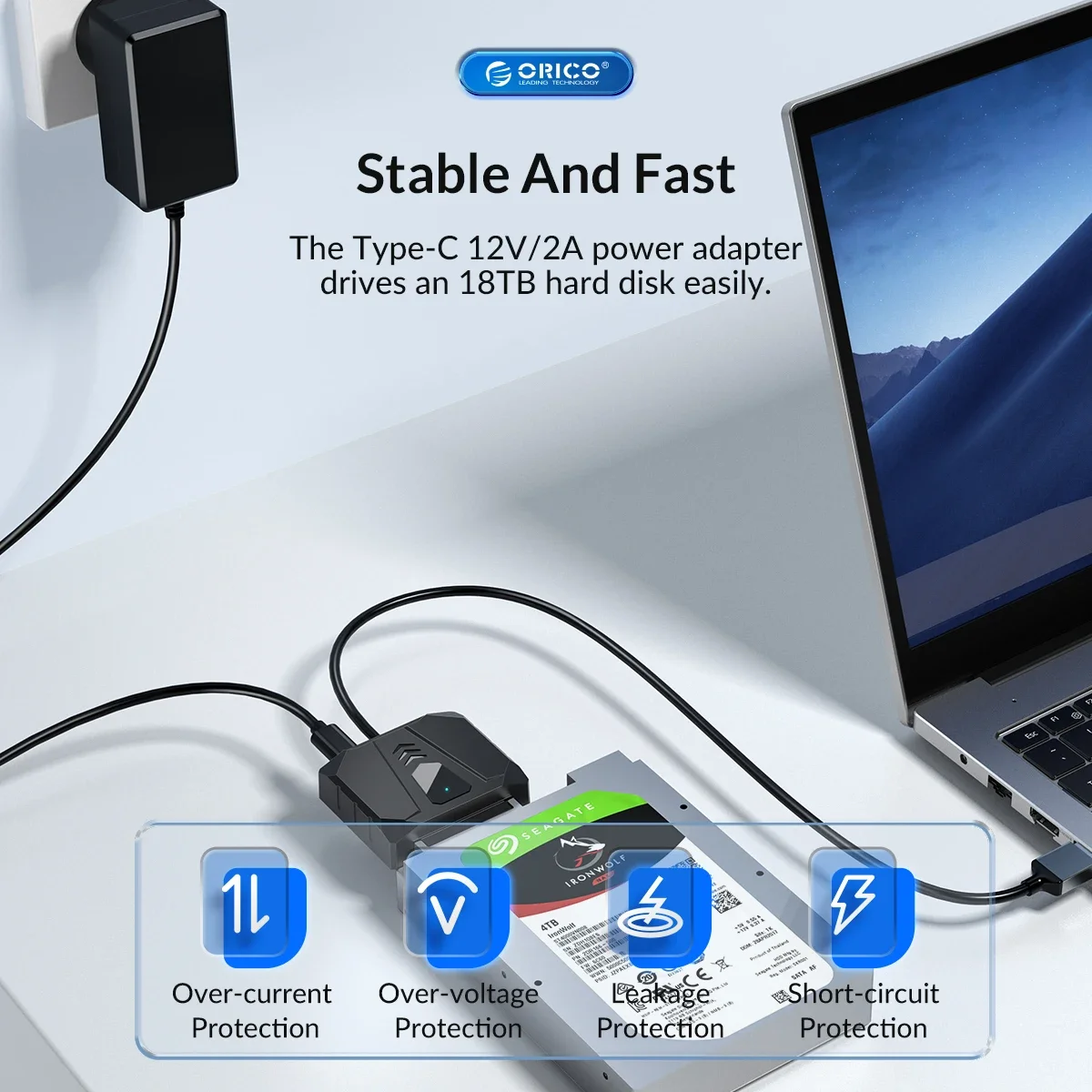 ORICO 2.5 pouces adaptateur de disque dur SATA vers USB3.0 type-c 2.5 ''boîtier de disque dur pour disque SSD HDD boîte HD boîtier de disque dur externe