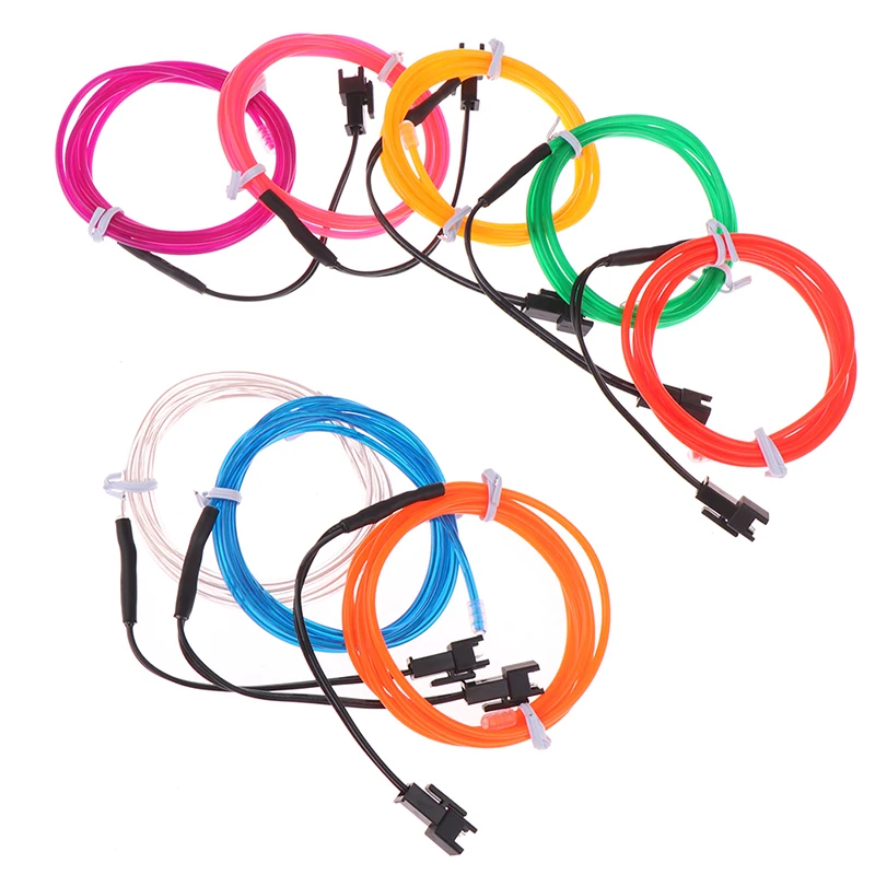 New Colorful 1M Neon Light Dance Party Decor Light Neon LED lamp Flexible EL Wire Rope Tube Waterproof LED Strip car accessories