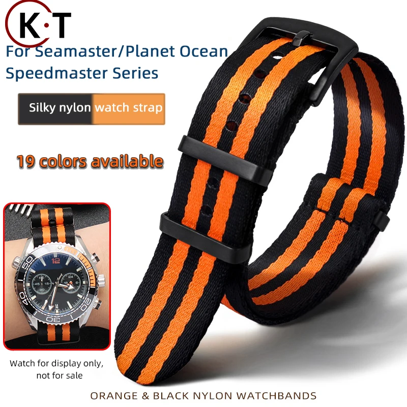 22mm 20mm Nylon Watch Band For Omega Seamaster 300 007 Speedmaster Planet Ocean 600 strap Seiko Mido nylon Strap Men Bracelet