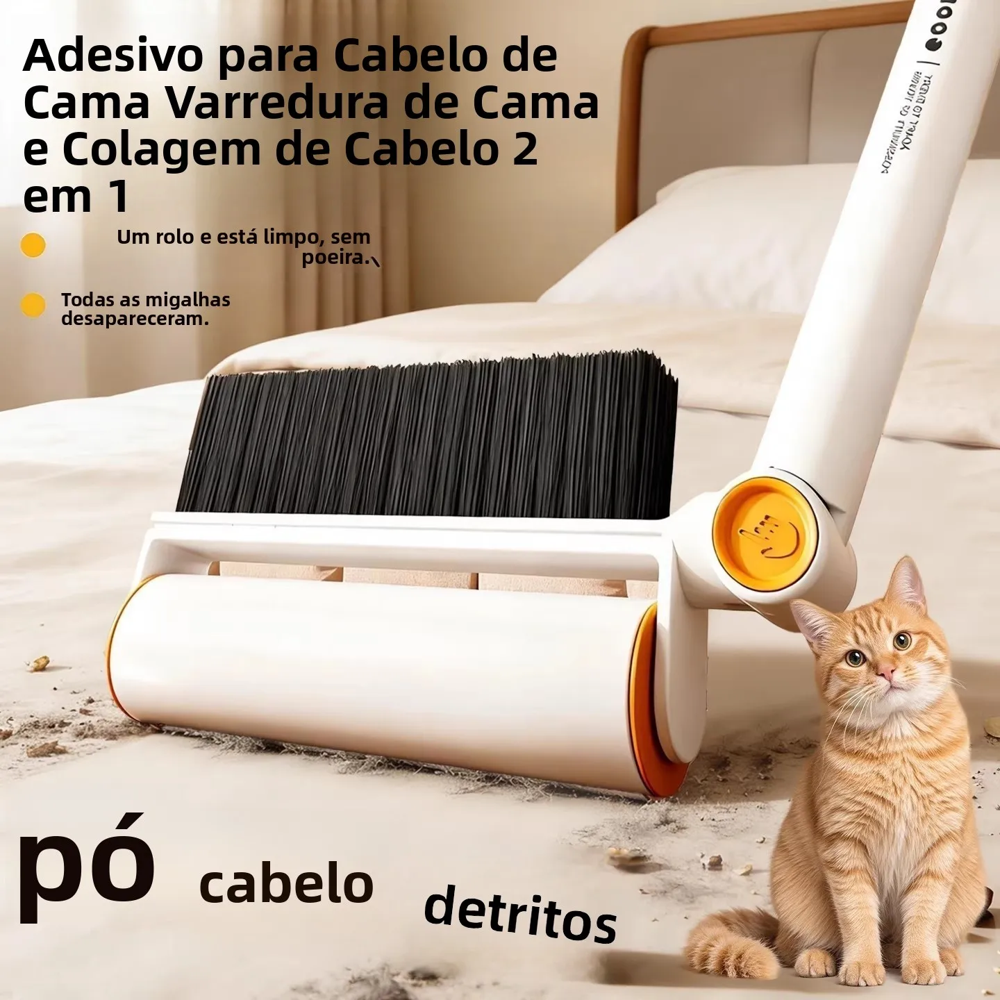 強力な寝具用ヘアローラー-猫の毛取りブラシ-2in-猫の毛取りローラー-強力粘着ローラー