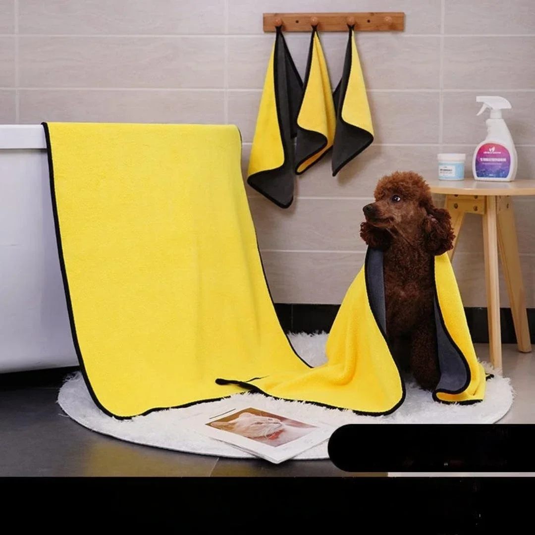 New Pet Towels Dog Absorbent Towel Microfiber Dog Bathing Towel Dog Bathrobes Wiping Cloth