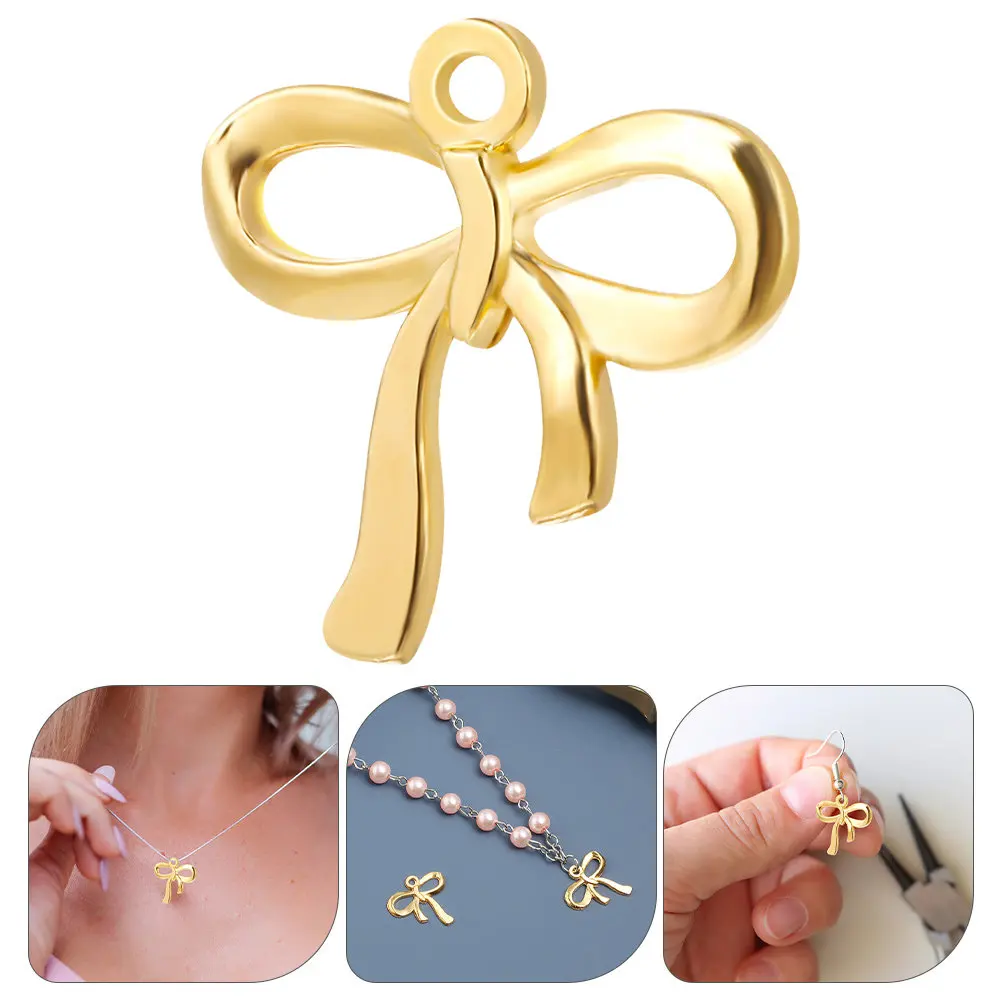 

200Pcs Alloy Bow Charms Bowknot Pendants for Jewelry Making Necklace Bracelet Earrings DIY Craft Accessories Dainty Bow Charms