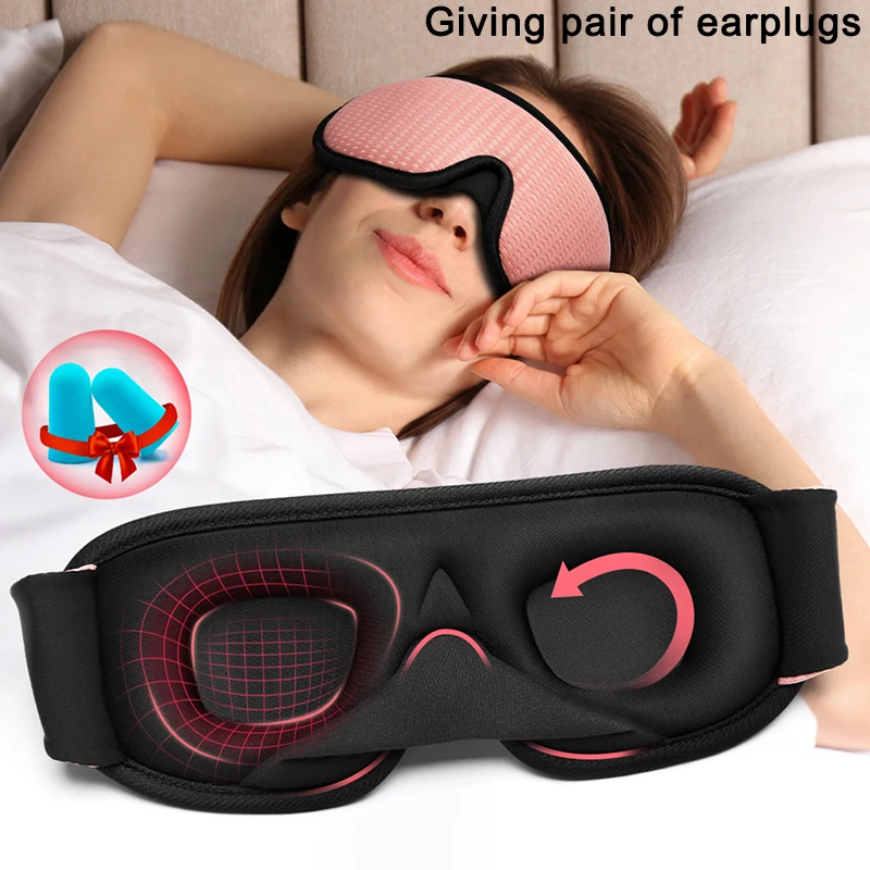 3DSleep Mask EyePatches Blindfold Nose No Light Soft Slaapmasker For Travel Rest Eyeshade Breathable Antifaz Para Dormir Earplug