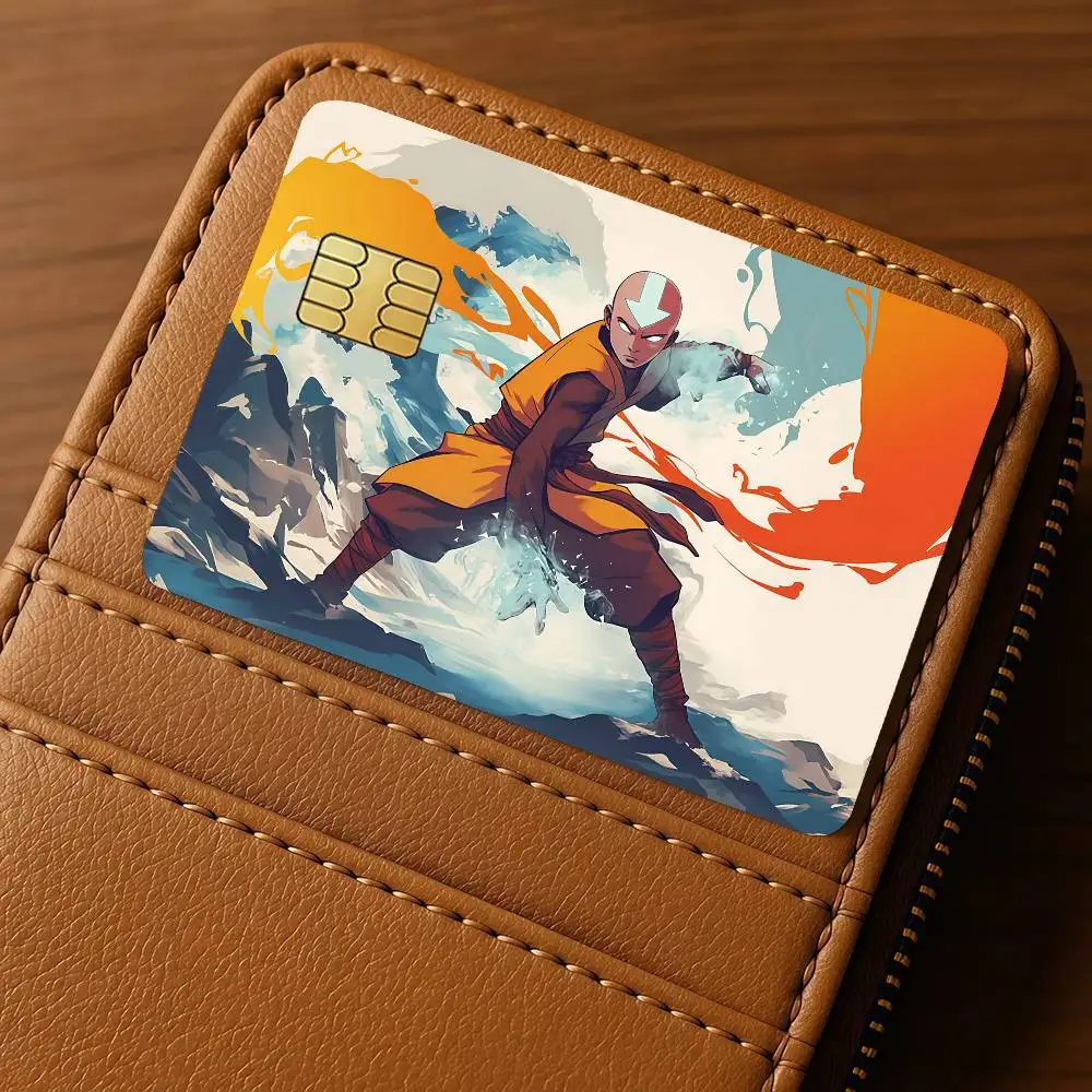Anime A-Avatar A-AangS Last Airbender Credit Skin Cover Card Stickers 4PCS Film Bus Pass Front Decoration Bank Debit Waterproof